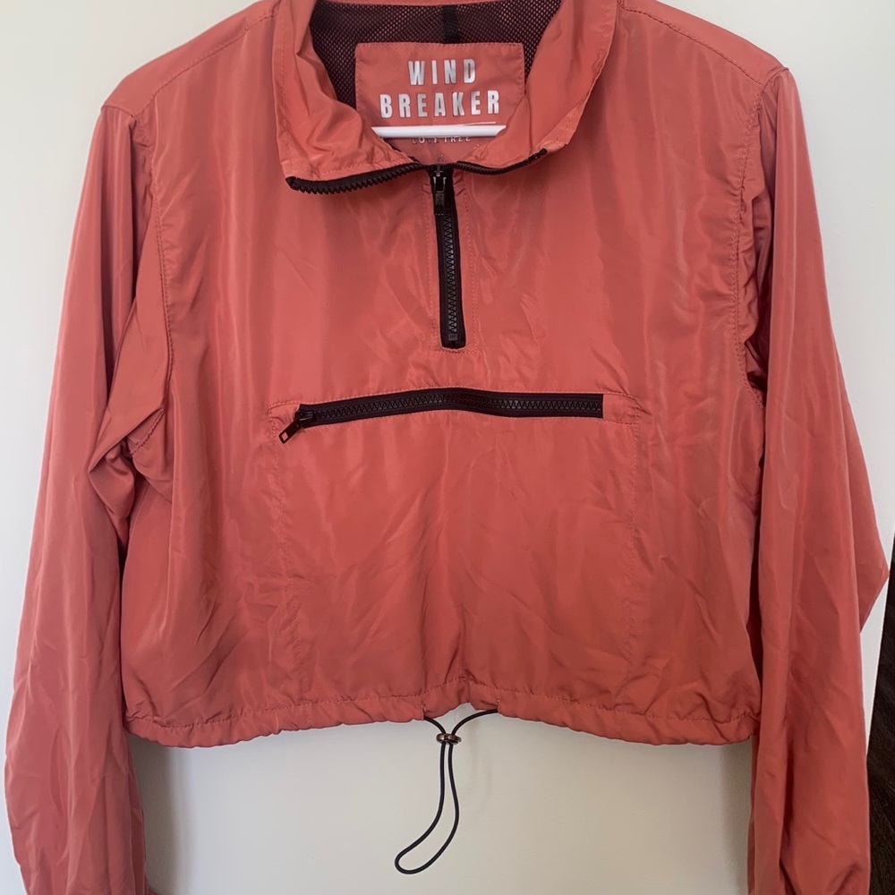 Cropped athletic windbreaker